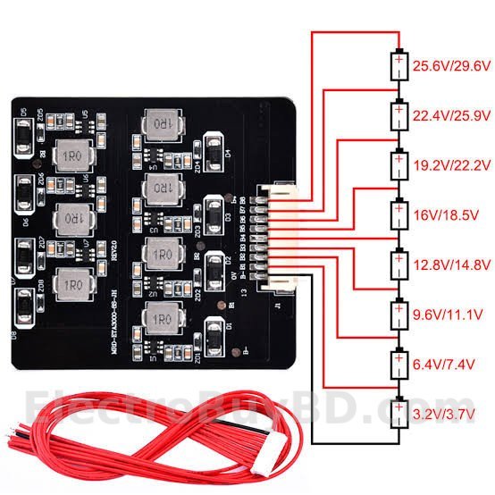 2S To 8S 1.2A Active Balancer Board LiFePO4 LTO Lithium Battery Equalizer Module