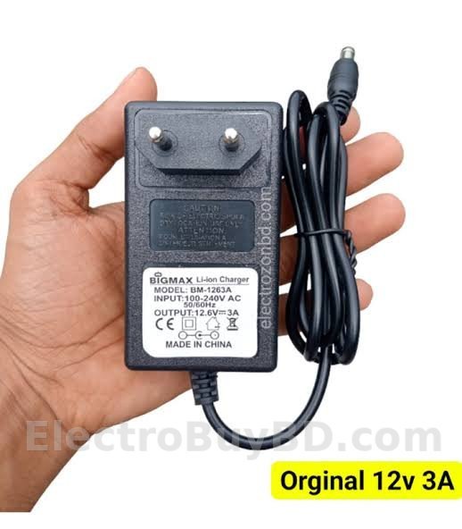12.6V 3A Charger for 3S Lithium-ion Battery Pack with Full Charge Indicator BIGMAX Charger
