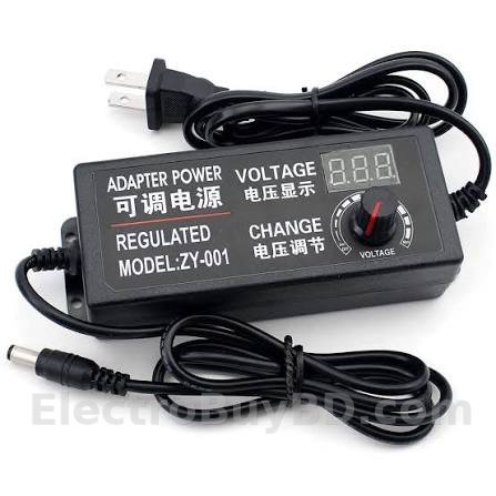 3V-24V 5A Adjustable AC To DC Power Adapter With Volt Display