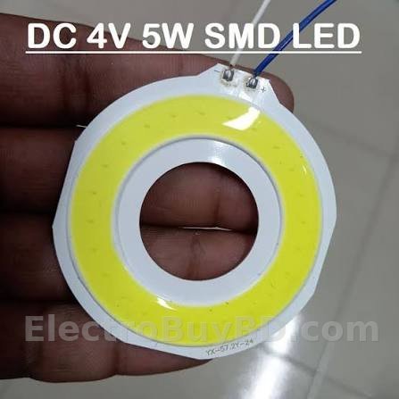 Ring LED Ultra Bright White Round DC 4V 5W COB SMD Light Chip Solar Panel Mount Aluminum Base For Food and Household Garden