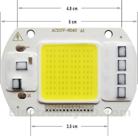 50Watt AC COB LED Chip 4060 AC 220V Direct Driverless for Flood Light & Street Light