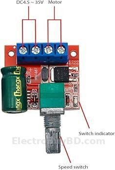 DC-DC 4.5V-35V 5A 90W PWM DC Motor Speed Controller Module Speed Regulator Control Adjust Board Switch 12V 24V PN35-1PCS